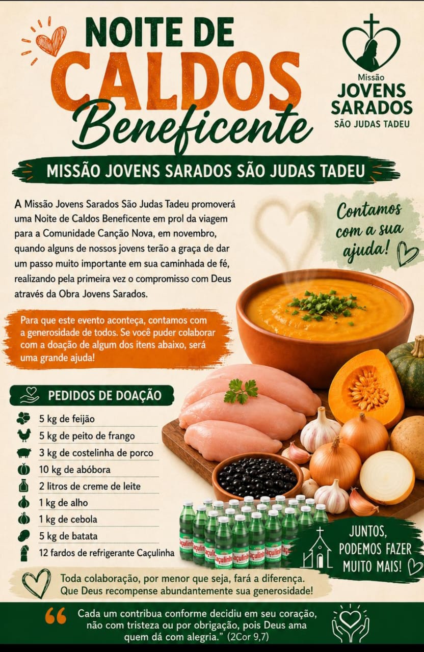 A missão divulgou a lista de itens que ainda precisa receber para montar os caldos