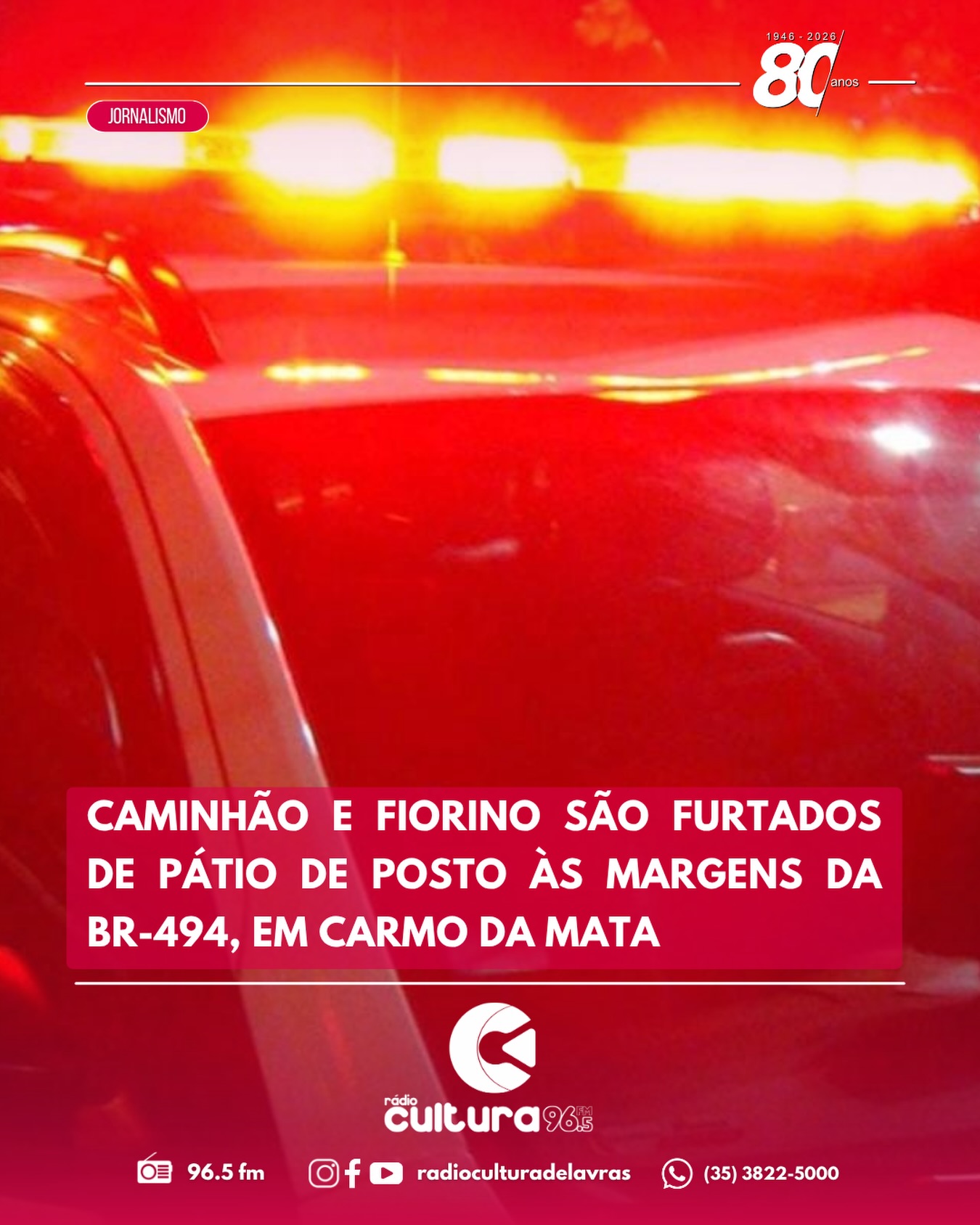 Caminhão e Fiorino são furtados em posto de combustíveis na BR-494, em Carmo da Mata