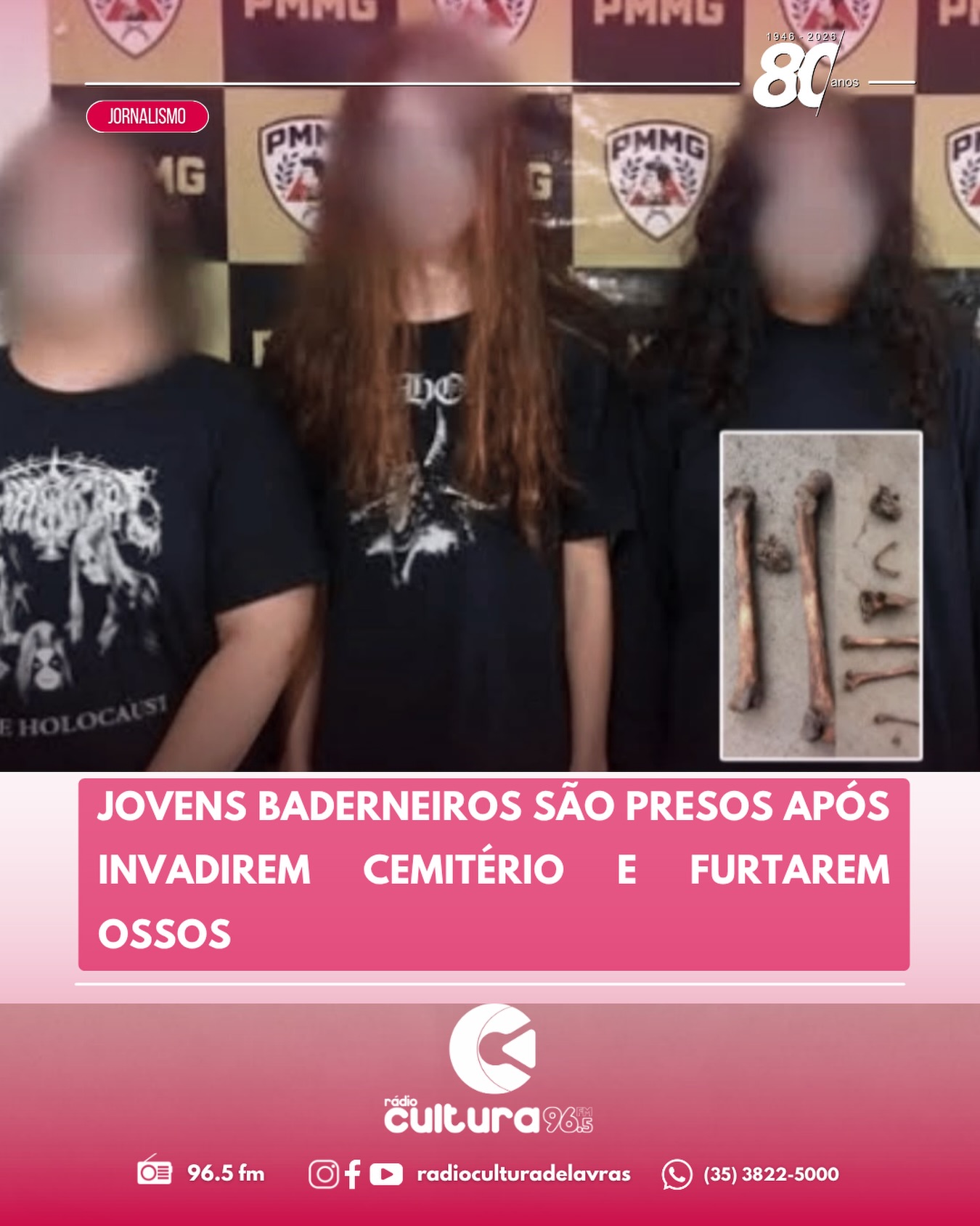 Quatro jovens são presos suspeitos de furtar ossos humanos de sepultura em cemitério de Uberaba