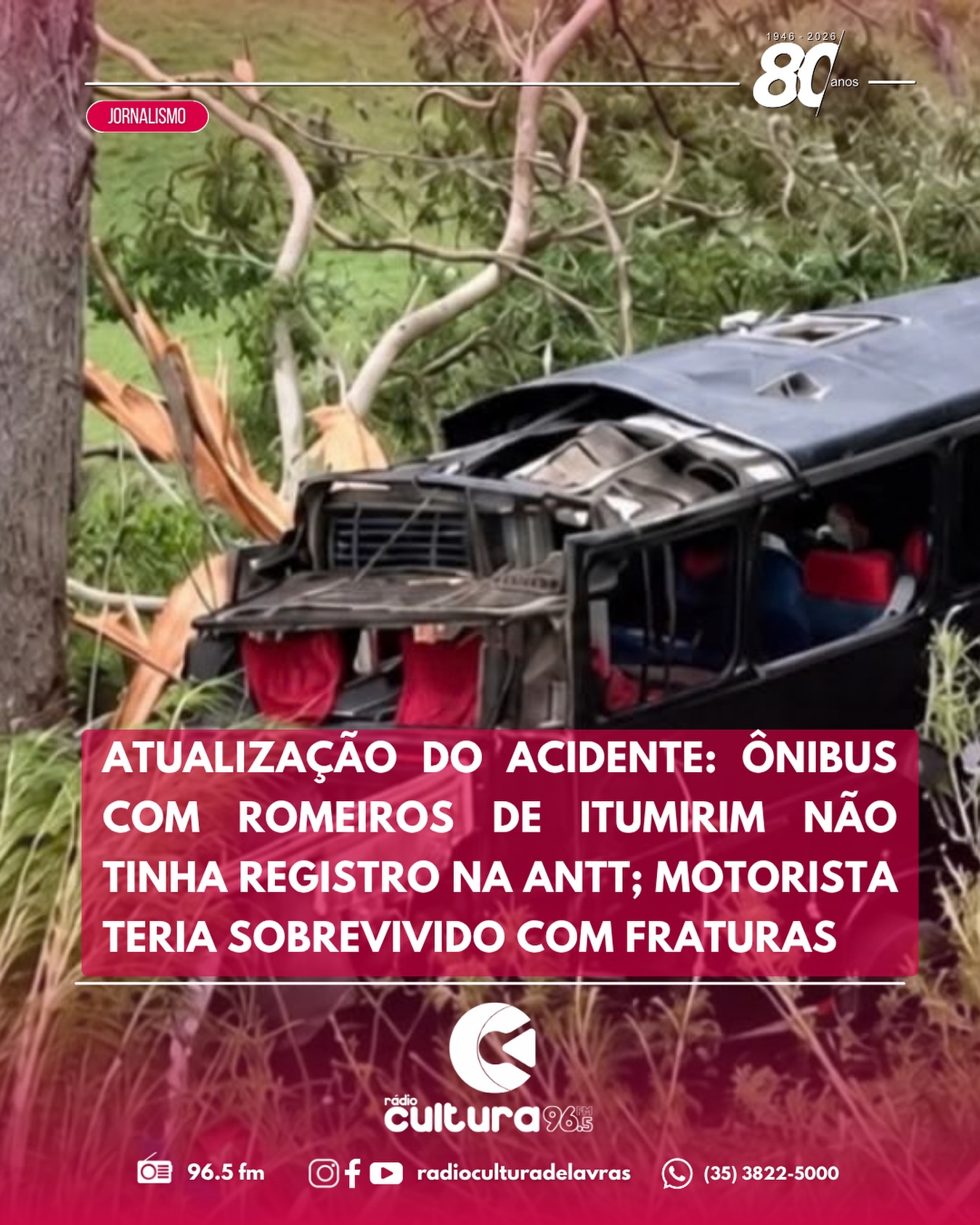 Ônibus de romeiros cai em ribanceira na SP-052, em Cruzeiro (SP), e deixa seis mortos; veículo era da Botelhos Viagens, de Lavras
