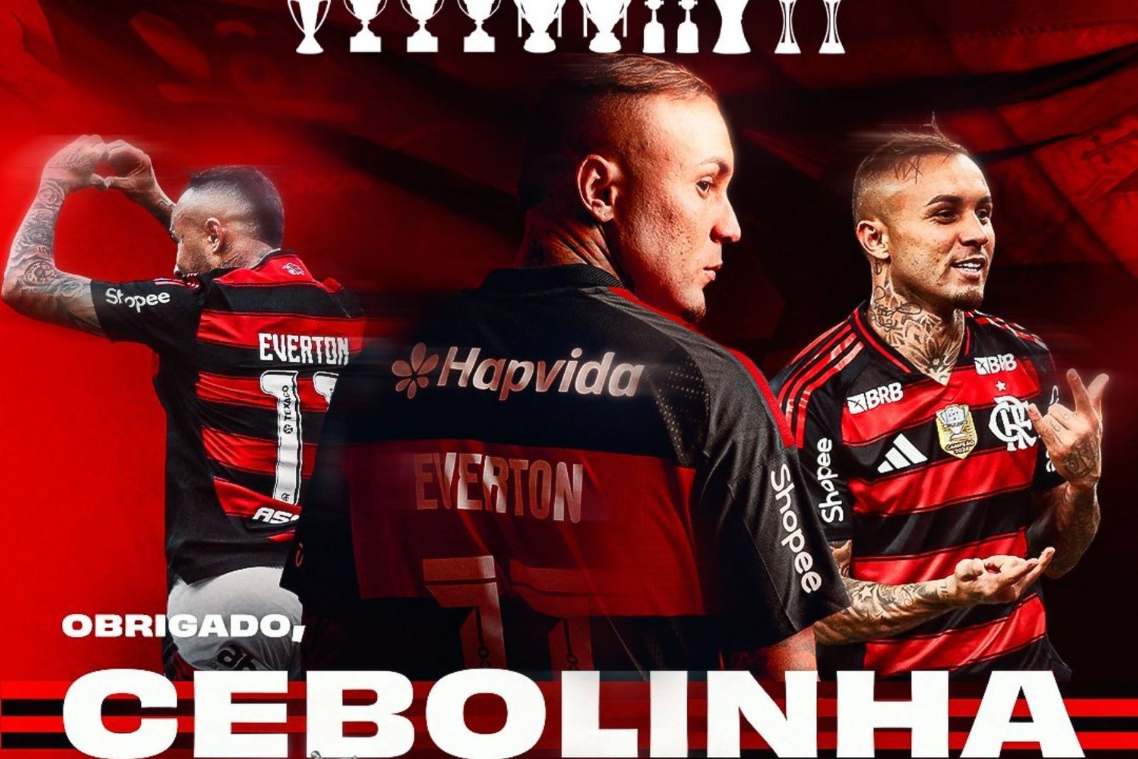 Arte publicada pelo Flamengo na despedida do camisa 11
