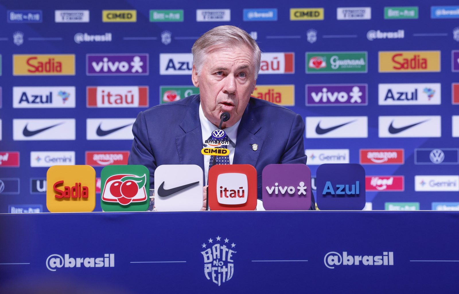 Carlo Ancelotti no anúncio da convocação da Seleção Brasileira