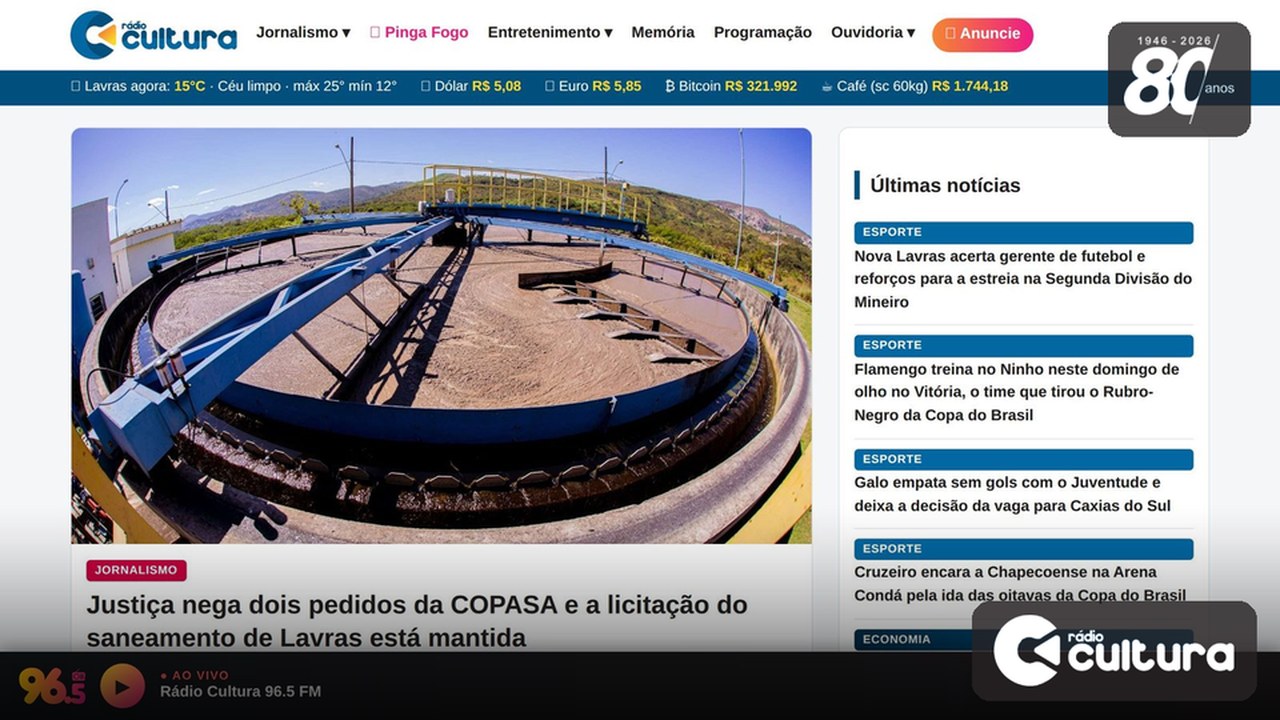 Rádio Cultura lança portal de notícias no ano dos seus 80 anos
