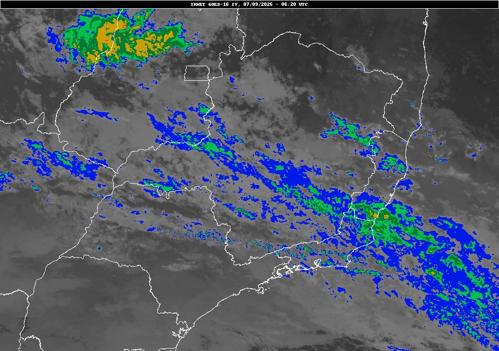 Imagem de satélite do Sudeste do Brasil (INMET/GOES)